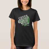 Cheer CAPTAIN Leopard Cheetah Megaphone Green Tren T-Shirt (Vorderseite)