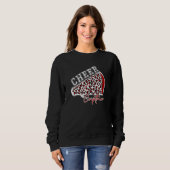 Cheer CAPTAIN Leopard Cheetah Megaphone Maroon Tre Sweatshirt (Vorne ganz)