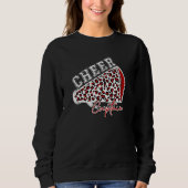 Cheer CAPTAIN Leopard Cheetah Megaphone Maroon Tre Sweatshirt (Vorderseite)