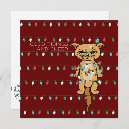 Cheer Cat; Funny Tangled Kitty in Weihnachten rot (Vorne/Hinten)