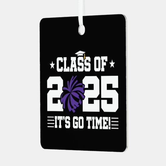 Cheer Cheerleader Abschluss Class of 2025 Senior Ornament Aus Metall (Vorderseite links)