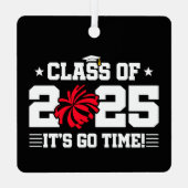 Cheer Cheerleader Abschluss Class of 2025 Senior Ornament Aus Metall (Rückseite)