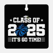 Cheer Cheerleader Abschluss Class of 2025 Senior Ornament Aus Metall (Vorderseite)