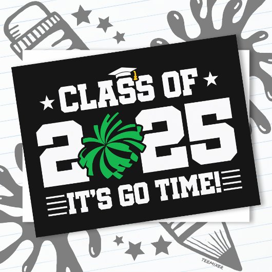 Cheer Cheerleader Abschluss Class of 2025 Senior Postkarte