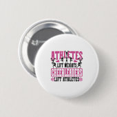 Cheer Cheerleading Athletes Lift Weights Cheerlead Button (Vorne & Hinten)