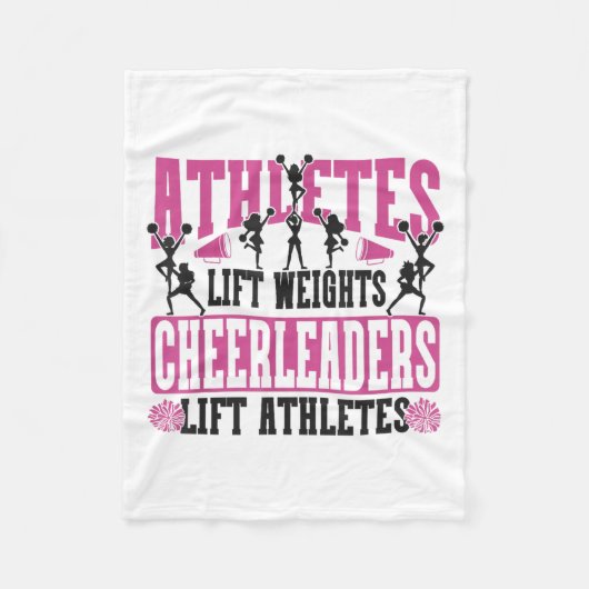 Cheer Cheerleading Athletes Lift Weights Cheerlead Fleecedecke (Vorderseite)