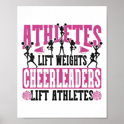 Cheer Cheerleading Athletes Lift Weights Cheerlead Poster (Vorne)