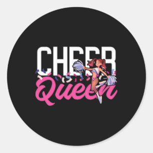 Cheer Cheerleading Cheer Königin  Runder Aufkleber