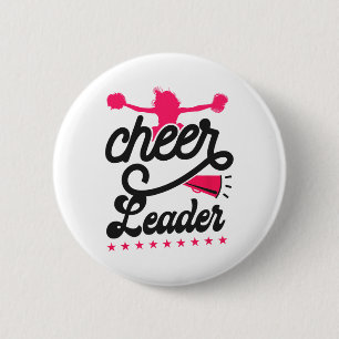 Cheer Cheerleading Cheerleader Button