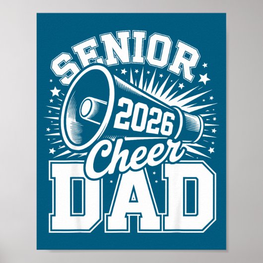 Cheer Class Senior 2026 Proud 2026 Dad Cheerleader Poster (Vorne)