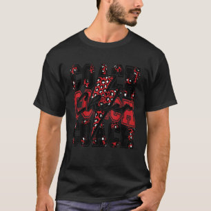 Cheer Coach Blitzschlag Cheer Leopard Red Black T-Shirt
