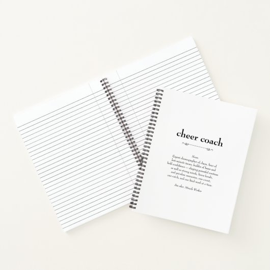 Cheer Coach Definition Danke Geschenk Notizblock (Innenseite)