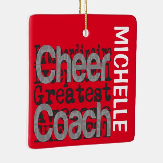 Cheer Coach Extraordinaire CUSTOM Keramikornament (Rechts)