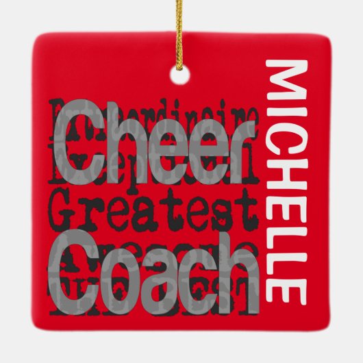 Cheer Coach Extraordinaire CUSTOM Keramikornament (Rückseite)