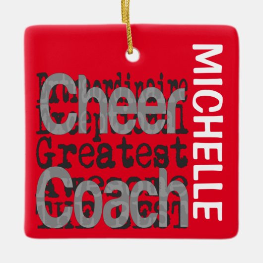 Cheer Coach Extraordinaire CUSTOM Keramikornament (Vorderseite)