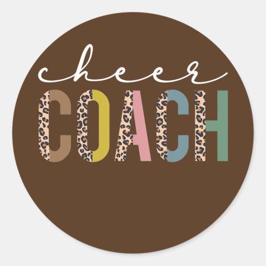 Cheer Coach Leopard Bester Cheer Coach je Runder Aufkleber (Vorderseite)