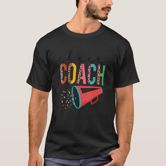 Cheer Coach Leopard Cheerleading Cheerleader T-Shirt (Vorderseite)