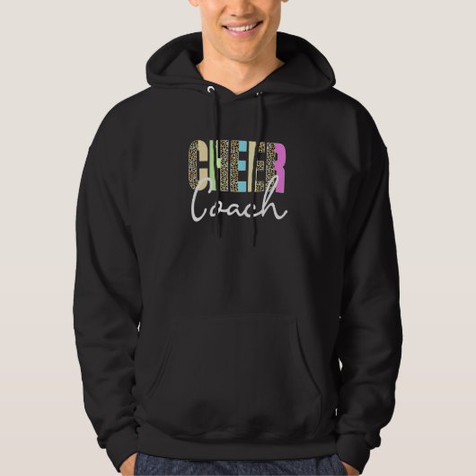 Cheer Coach Leopard Cheerleading Cute Cheer Coach Hoodie (Vorderseite)