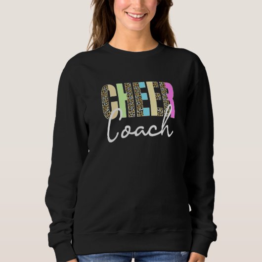 Cheer Coach Leopard Cheerleading Cute Cheer Coach  Sweatshirt (Vorderseite)