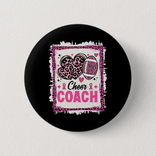 Cheer Coach Leopard Cheerleading Fuß Brust Krebs Button