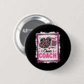Cheer Coach Leopard Cheerleading Fuß Brust Krebs Button (Vorne & Hinten)