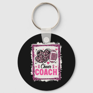 Cheer Coach Leopard Cheerleading Voll Brust Krebs Schlüsselanhänger