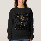 Cheer Coach Lightning Bolt Cheer Leopard Black Sweatshirt (Vorderseite)