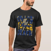 Cheer Coach Lightning Bolt Cheer Leopard Blue Gold T-Shirt (Vorderseite)