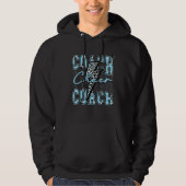 Cheer Coach Lightning Bolt Cheer Leopard Light Blu Hoodie (Vorderseite)