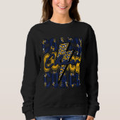 Cheer Coach Lightning Bolt Cheer Leopard Navy Gold Sweatshirt (Vorderseite)