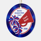 Cheer Coach Ornamente, Personalisiert Red White Bl Keramik Ornament (Links)