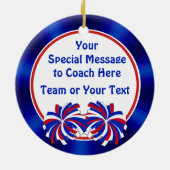 Cheer Coach Ornamente, Personalisiert Red White Bl Keramik Ornament (Hinten)