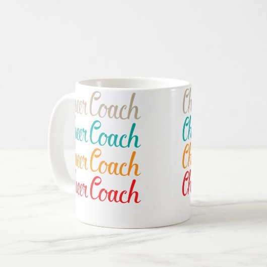 Cheer Coach Typography For Cheerleading Co Kaffeetasse (Vorderseite Links)