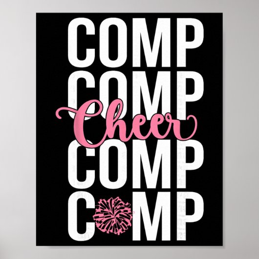 Cheer Comp Day Cheerleading Competition Day Cheerl Poster (Vorne)