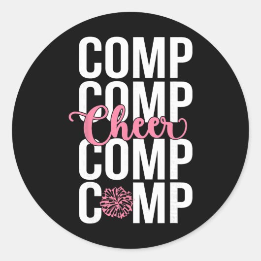 Cheer Comp Day Cheerleading Competition Day Cheerl Runder Aufkleber (Vorderseite)
