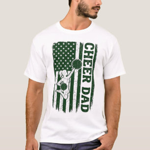 Cheer Dad Amerikanische Flagge Vintage Vektor Desi T-Shirt