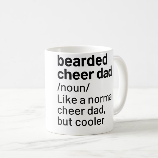 Cheer Dad Bearded Definition Cheerleading Funny Kaffeetasse (VorderseiteRechts)