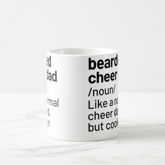 Cheer Dad Bearded Definition Cheerleading Funny Kaffeetasse (Mittel)