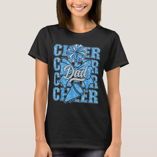 Cheer Dad Daddy Bow Srt Cheerleader Cheerleading B T-Shirt (Vorderseite)