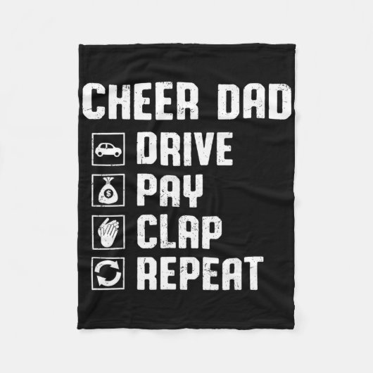 Cheer Dad Drive Pay Clap Repeat Cheerleader Dad Ro Fleecedecke (Vorderseite)