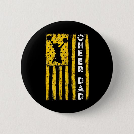 Cheer Dad Gelbe Cheerleading-Flagge Button (Vorderseite)