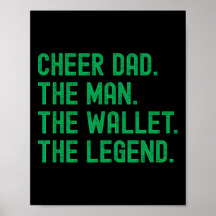 Cheer Dad Grün Lustiger Cheerleading-Mann Brieftas Poster