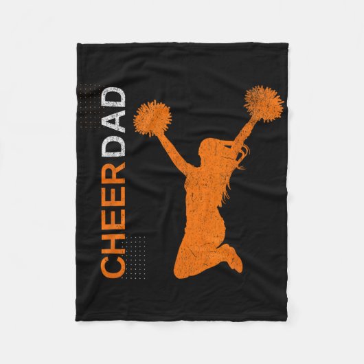 Cheer Dad Orange Cheerleading _1 Fleecedecke (Vorderseite)