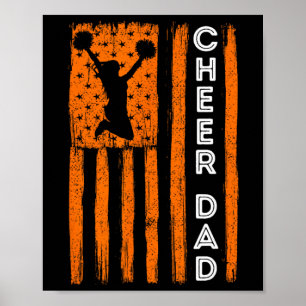 Cheer Dad Orange Cheerleading-Flagge Poster
