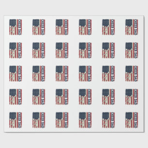 Cheer Dad Patriotisches Amerikanisches Flagge Vekt Geschenkpapier