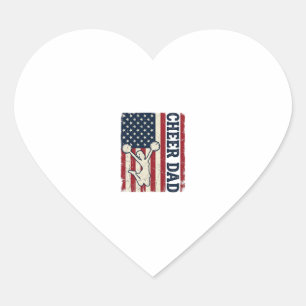 Cheer Dad Patriotisches Amerikanisches Flagge Vekt Herz-Aufkleber