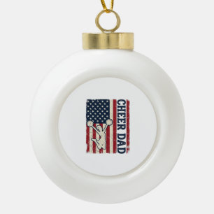 Cheer Dad Patriotisches Amerikanisches Flagge Vekt Keramik Kugel-Ornament