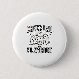 Cheer Dad Playbook Vintage Vector Shirt Design_1 Button