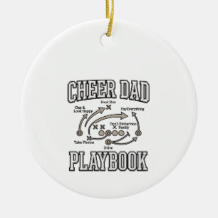 Cheer Dad Playbook Vintage Vector Shirt Design_1 Keramik Ornament