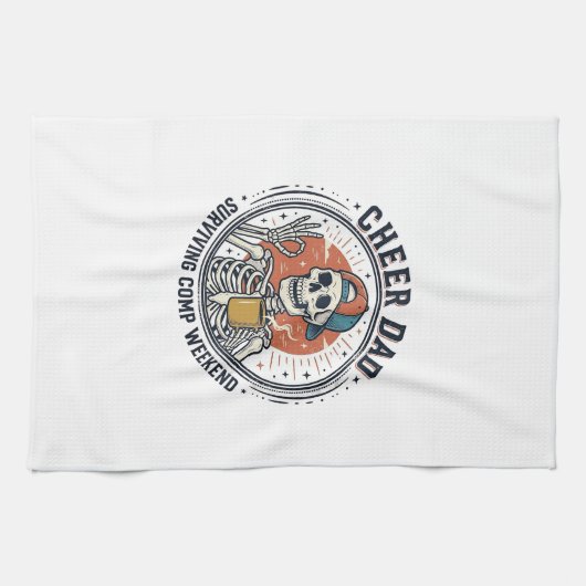 Cheer Dad Surviving Comp Weekend Skeleton Shirt_1 Geschirrtuch (Horizontal)